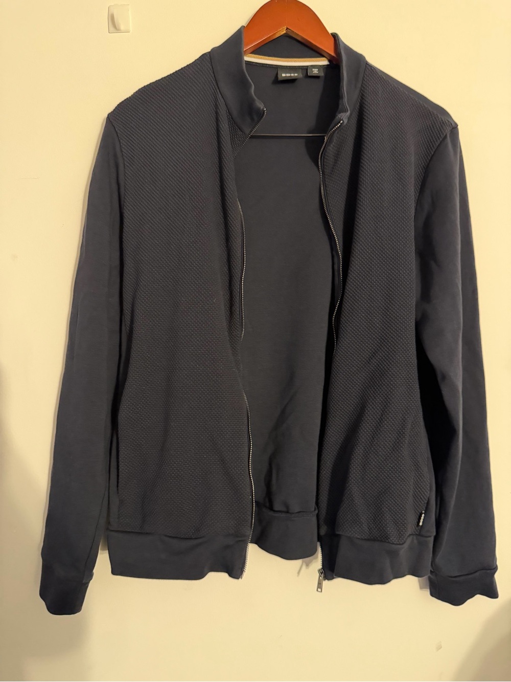 Boss Men's Navy Zip-Up Sweater Jacket